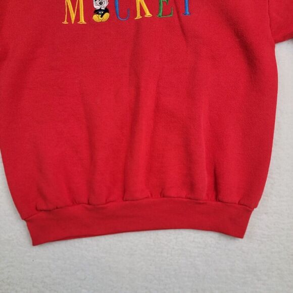 Mickey Mouse Sweatshirt VTG Embroidered Spellout Sweatshirt Large USA Crewneck - Picture 6 of 11